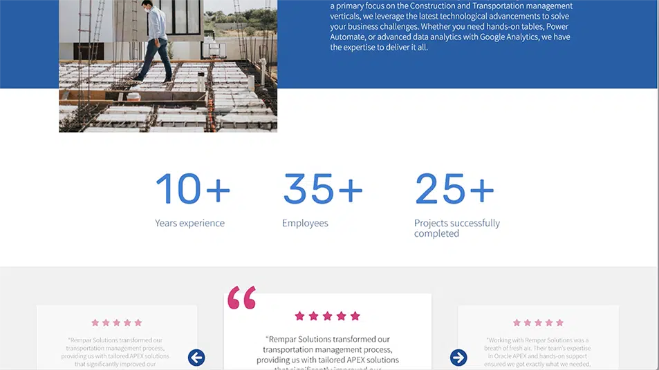 Custom website design example