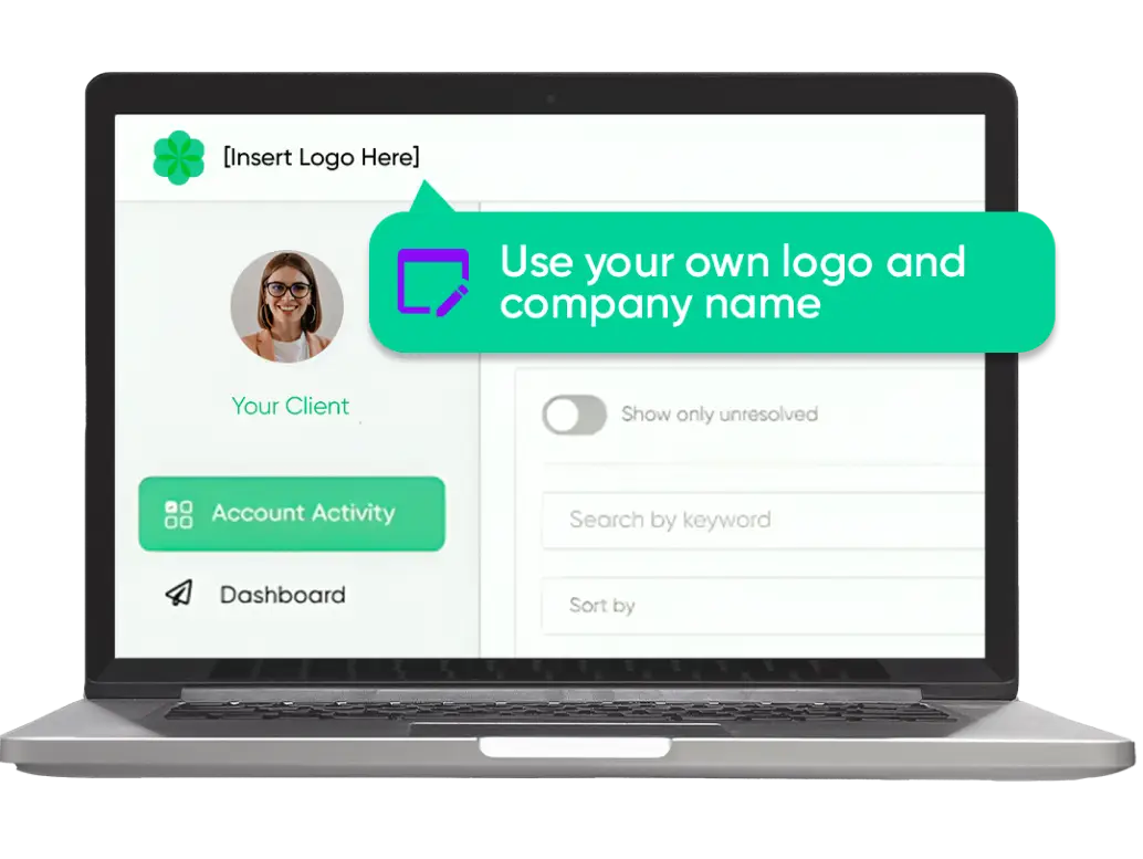 Add your own company name and logo to the Flocksy Portal
